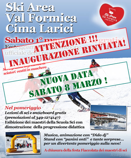 Inaugurazione Ski Area Val Formica - nuova seggiovia asiago 2000