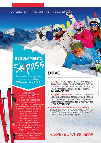 Regolamento skipass altopiano di asiago 2019 Regolamento skipass altopiano di asiago 2019