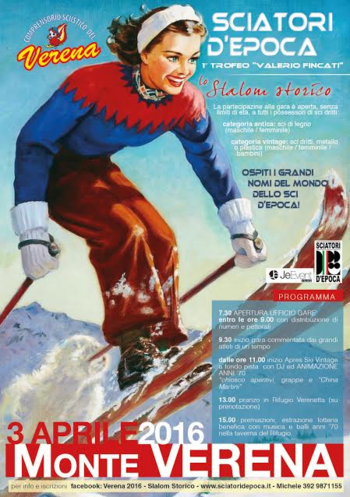 sciatori d epoca slalom storico Monte Verena 3 aprile 2016 