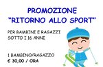 PROMOTION OF RETURN TO SPORT for children and young people of THE SKI SCHOOL FONDO ENEGO MARCESINA