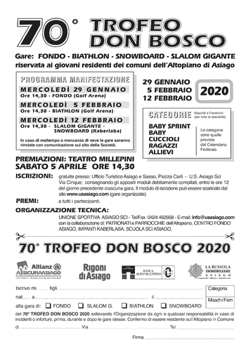 Trofeo Don bosco 2020 Trofeo Don bosco 2020