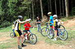 Mountain Bike MTB school on the Asiago plateau in Roana lake