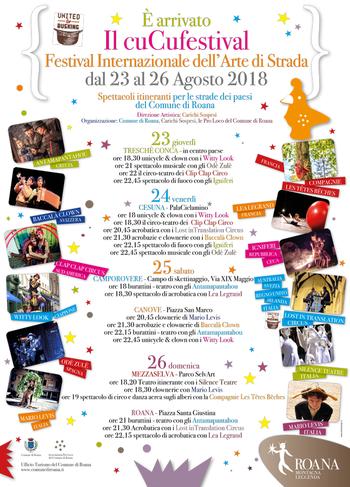 Cucu Festival 2018 on the Altopiano dei Sette Comuni-touring shows in Roana and fractions