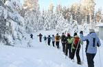 Snowshoe hiking at night on the Asiago plateau Friday, January 3, 2014