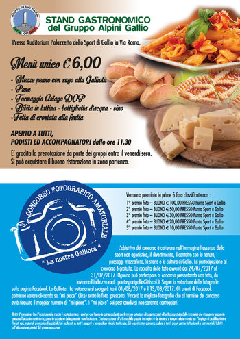 Concorso fotografico e stand gastronomico La Galliota 2017