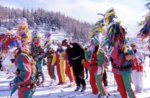 Skiing in 2016 Race CARNIVAL mask, Camporovere di Roana .10 feb 2016