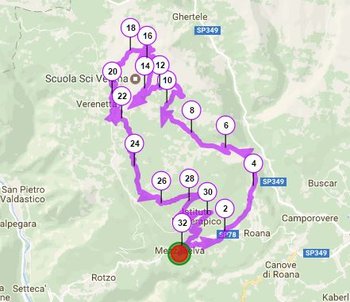 Percorso 32km Marcia Mittelwalt 2017 Percorso 32km Marcia Mittelwalt 2017
