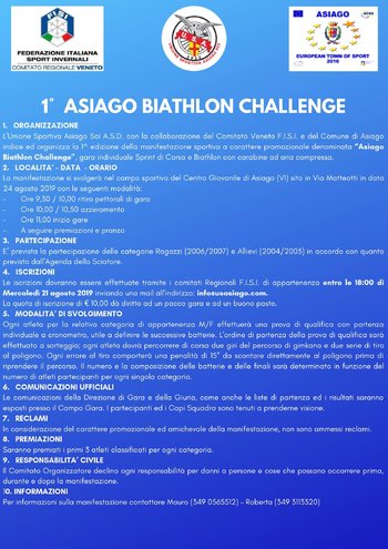 Regolamento Asiago Biathlon Challenge