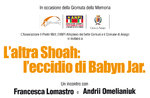 "L'ALTRA SHOAH: L'ECCIDIO DI BABYN JAR." - Incontro ad Asiago - 27 gennaio 2019