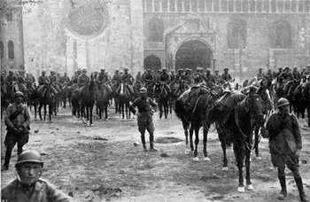 La cavalleria italiana a Trento il 3 novembre 1918