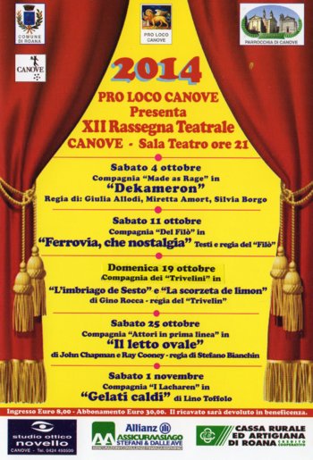 XIIº Rassegna Teatrale Comune di Roana a Canove ottobre 2014