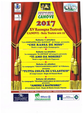 Rassegna teatrale di ottobre 2017 a Canove