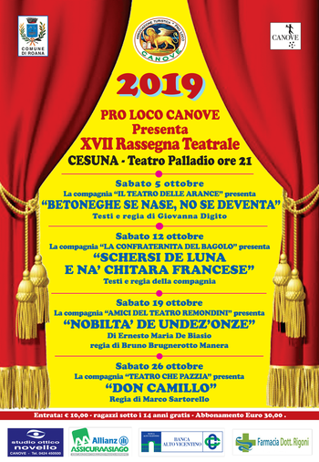 XVII Rassegna Teatrale della Pro Loco di Canove - Ottobre 2019