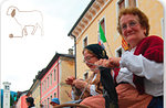 Wool works in Piazza di Foza, August 30, 2015 Altopiano di Asiago