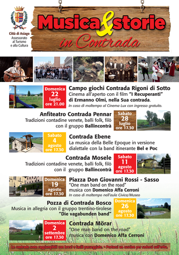 Music and stories in Contrada Asiago-July/August 2018