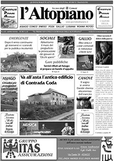 Giornale l'Altopiano 8 novembre Giornale l'Altopiano 8 novembre