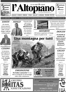 Giornale l'Altopiano 18 luglio 2015