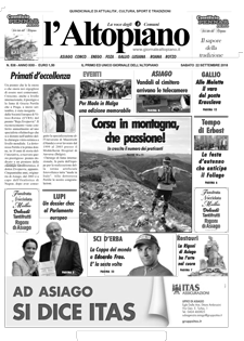 Giornale l'Altopiano 22 settembre 2018