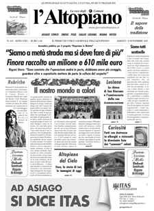 Giornale l'Altopiano 4 novembre 2017