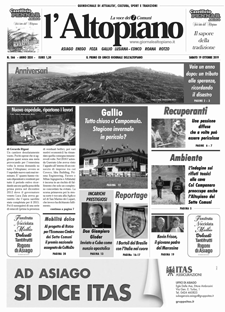 Giornale l'Altopiano 19 ottobre 2019