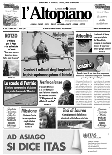 Giornale l'Altopiano 30 novembre 2019 Giornale l'Altopiano 30 novembre 2019
