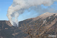 The fire that struck the Portule the 12/28/2015 seen from Monte Verena