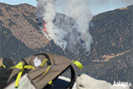 The burning of Asiago of 12/28/2015 seen from a hiker