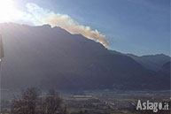 The burning of Asiago seen from Valsugana