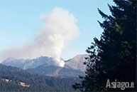 L'incendio della Val Renzola visto dalla Val Formica il 28/12/2015