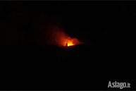 L'incendio di Asiago del 28/12/2015 visto di notte da Borgo Valsugana