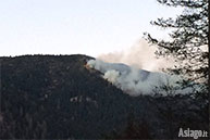 Il fumo del Portule durante l'incendio del 28/12/2015