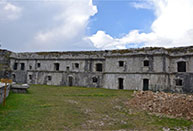 Cleaning debris inside the Fort