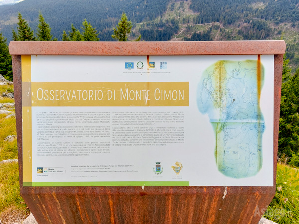 Tabellone dell'osservatrio di Monte Cimon