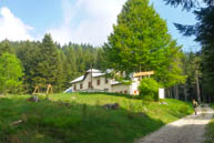 Arrival to Malga Mahesh, surrounded by greenery