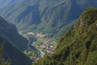 Panoramablick auf den Fluss Brenta