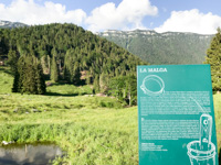 Sign the Malaga on the Malga Pusterle Trail