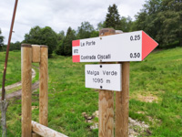 Cai trail indication 872 Malga Verde