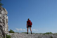 Hiker Admires Panorama Trail