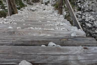 Wooden stairs on Retrenchment on Ortigara