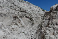 Rocky trail to the top Of mount Ortigara