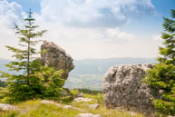 Panorama hinter den Felsen