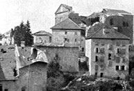 Gallio bombardata, la casa sulla destra ospitò un comando di reggimento austriaco