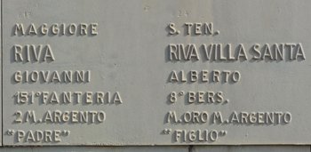 Lapidi di Giovanni e Alberto Riva Villa Santa al Sacrario di Redipuglia