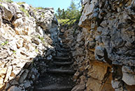 Italian walkway that climbs the mountain 1959