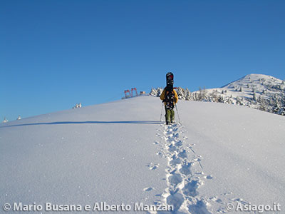 Ciaspolata su Pendio Innevato