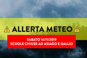 Allerta meteo - Scuole chiuse Asiago e Gallio