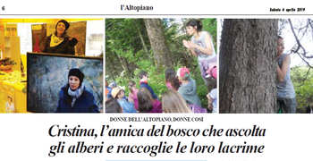 Articolo su Cristina Panozzo e iniziativa Adotta un albero Articolo su Cristina Panozzo e iniziativa Adotta un albero