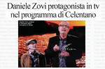 Daniele Zovi protagonista in tv nel programma di Celentano