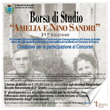 Borsa di studio amelia e nino sandri 21 edizione