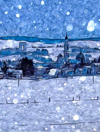 Cartolina di Asiago in stile Van Gogh